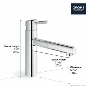 Grohe SuperSteel Pull-Down Kitchen Faucet with Spray Head 31453DC1