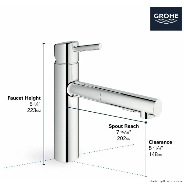 Grohe SuperSteel Pull-Down Kitchen Faucet with Spray Head 31453DC1
