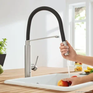 Grohe SuperSteel Pull Down Kitchen Faucet with Flexible Spray Hose