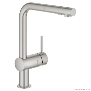Grohe SuperSteel Pull-Out Kitchen Faucet with Spray Minta 30300DC0