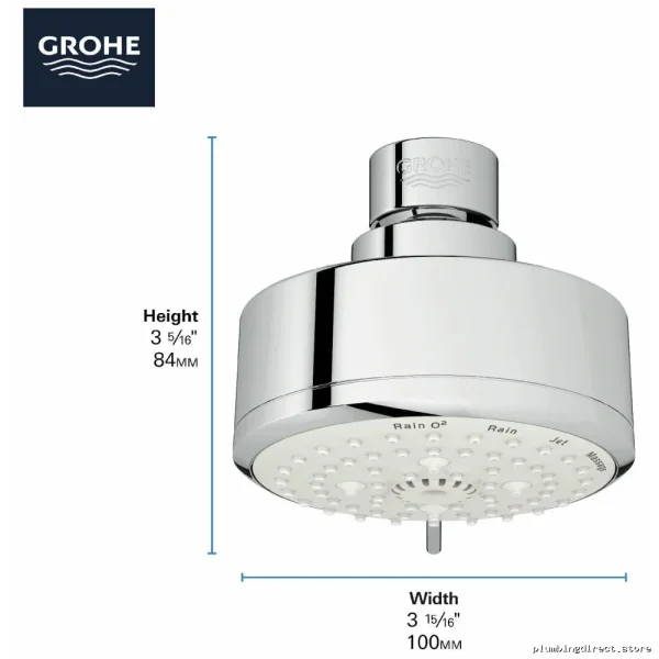 Grohe Tempesta 100 4-in-1 Shower Head - Matte Black Finish, High-Pressure Spray, Durable Design - Image 2