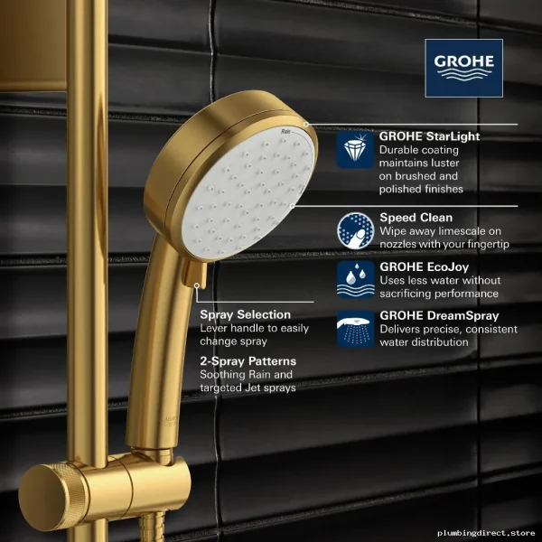 Grohe Tempesta 100 Dual Function Hand Shower - Matte Black Finish - Image 2