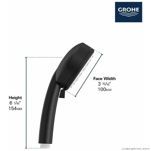 Grohe Tempesta 100 Handheld Showerhead 2-Spray Brushed Nickel Finish - Image 3