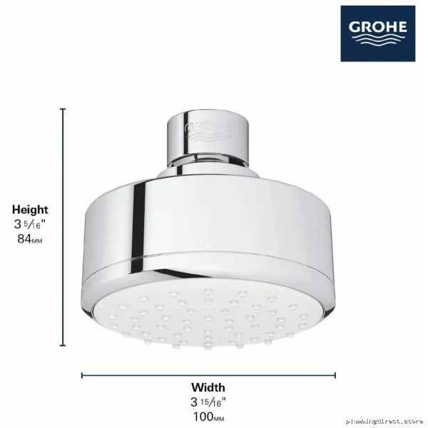 Grohe Tempesta 100 Single-Function Chrome Shower Head - High-Performance Model 26051001 - Image 3