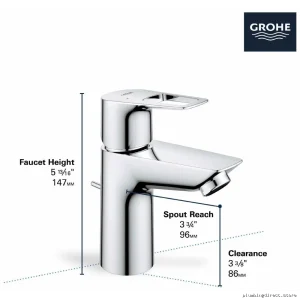 Grothe Modern Chrome Single Hole Bath Faucet with Sleek Design