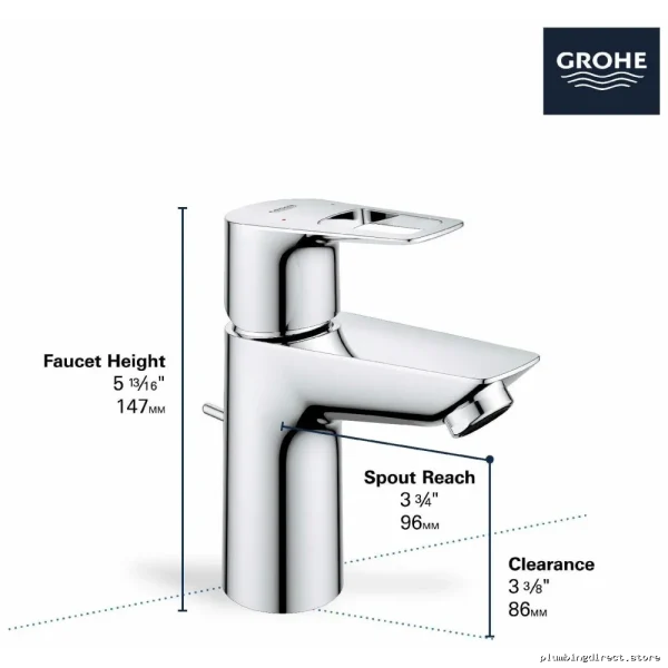 Grothe Modern Chrome Single Hole Bath Faucet with Sleek Design