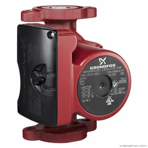 Grundfos 3-Speed Less Flange In-Line Circulator Pump 1/25HP 115V UPS15-58FC