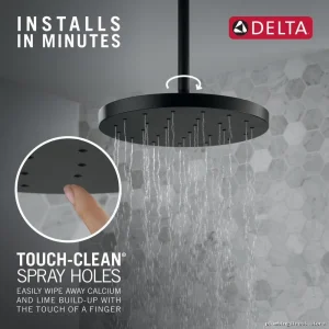 H2Okinetic UltraSoak Shower Head | Matte Black 52160-BL Delta
