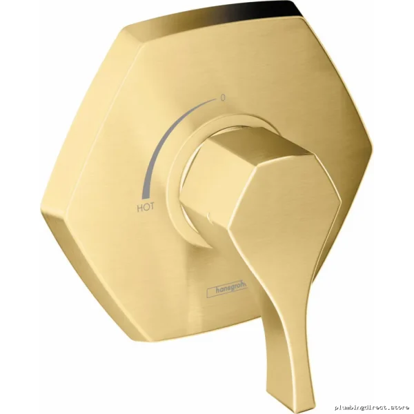 Hansgrohe Locarno Brushed Gold Optic Pressure Balance Valve Trim for Showers 04822250 - Image 2