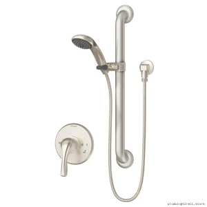 Handheld Shower System with Diverter Stop Valve in Satin Nickel Finish