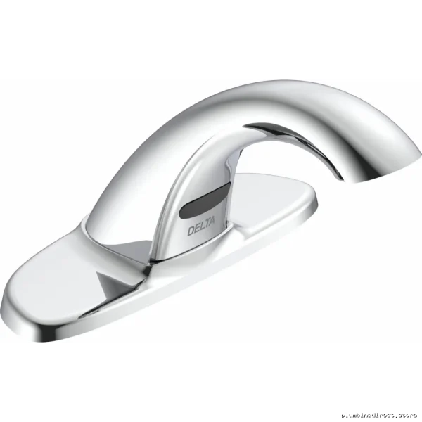 Hands-Free Battery-Operated Electronic Bath Faucet w/Chrome Centerset & No Grid
