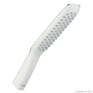 Hansgrohe PuraVida 120 Air Single-Jet Handheld Shower - Water-Efficient Modern Design (White & Chrome) 28558401