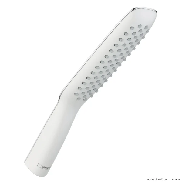 Hansgrohe PuraVida 120 Air Single-Jet Handheld Shower - Water-Efficient Modern Design (White & Chrome) 28558401