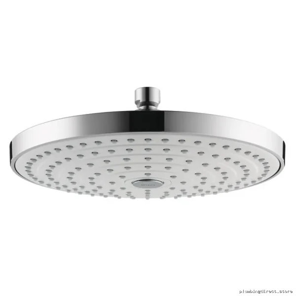 Raindance Select S 240 2-Jet Chrome & White Shower Head Modern Fixtures Hansgrohe