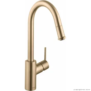 Hansgroce Talis S Pull-Down Kitchen Faucet – Modern Design with Sprayers & Brusher Golden Finish