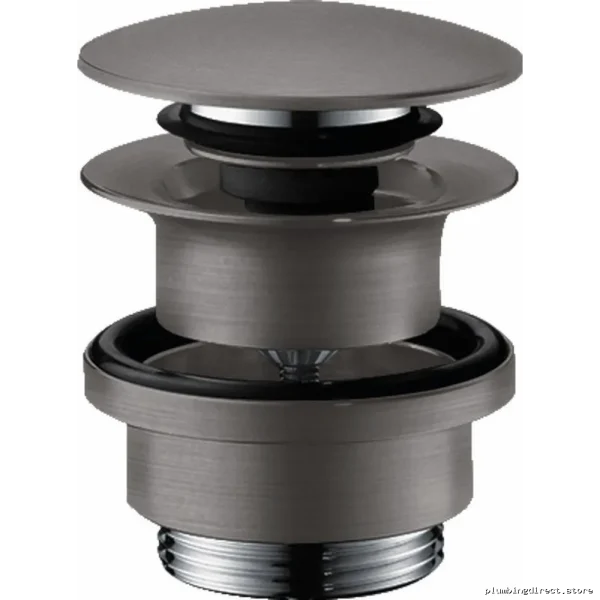 Push-to-Open Sink Drain in Brushed Black Chrome - Hansgrohe Model 50100341