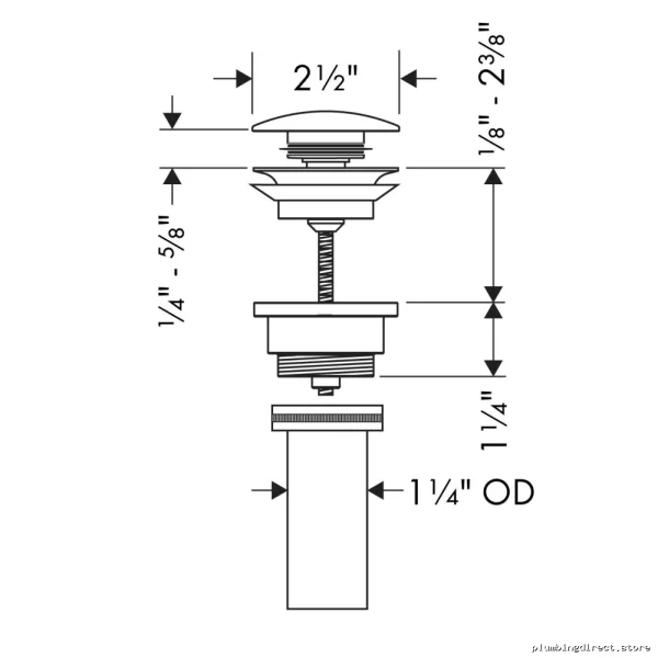 Push-to-Open Sink Drain in Brushed Black Chrome - Hansgrohe Model 50100341 - Image 2