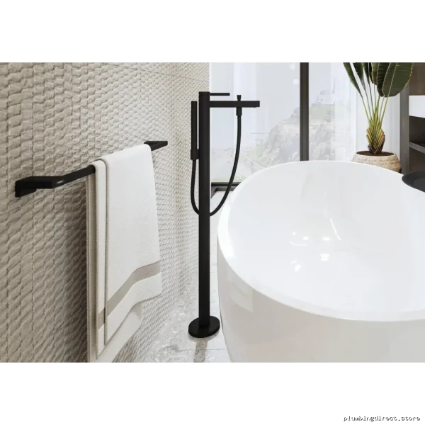 Hansgrohe AddStoris 24-Inch Matte Black Towel Bar - Modern Bathroom Accessory