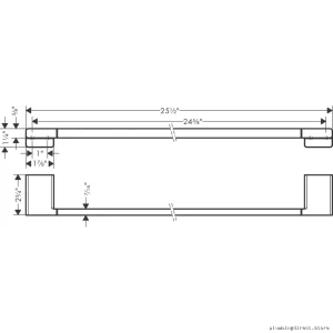 Hansgrohe AddStoris 24 White Matte Finish Modern Bathroom Towel Bar 41747700