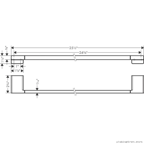 Hansgrohe AddStoris 24 White Matte Finish Modern Bathroom Towel Bar 41747700