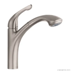 Hansgrohe Allegro E Kitchen Faucet - Stainless Steel Pull-Out Spray Faucet Optic 04076860