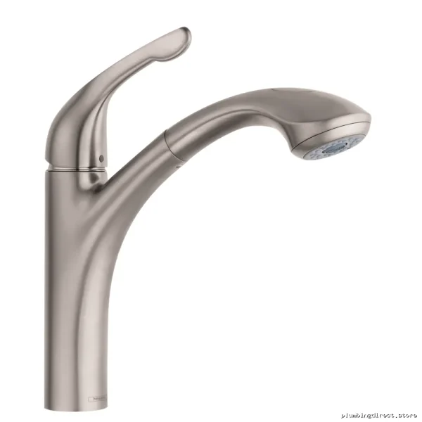 Hansgrohe Allegro E Kitchen Faucet - Stainless Steel Pull-Out Spray Faucet Optic 04076860