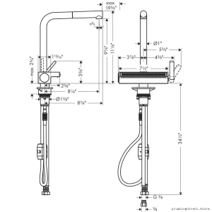 Aquno Select Kitchen Faucet Pullout Spray Ready Chrome 73836001 Hansgrohe