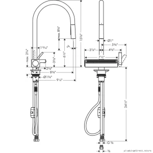 Hansgrohe Aquno Select Kitchen Faucet - Pull-Down Spray, Matte Black Finish, High-Performance Faucets for Modern Kitchens