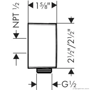 Hansgrohe FixFit Check Valve Wall Outlet for Bathroom - Brushed Bronze 26455141