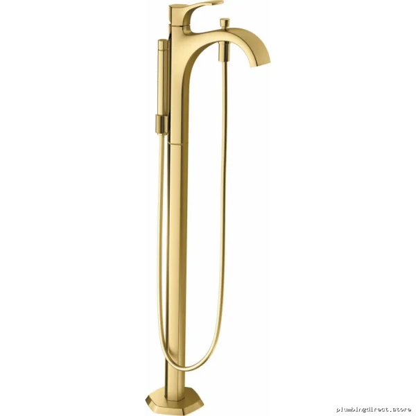 Hansgrohe Brushed Gold Optic Freestanding Tub Filler with Handheld Shower 04818250 - Image 2