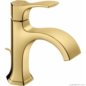 Hansgrohe Brushed Gold Single Hole Bathroom Faucet with Pop-Up Drain