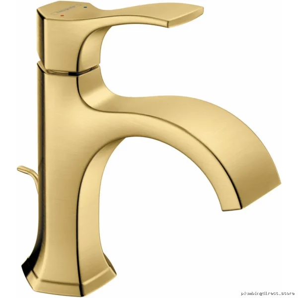 Hansgrohe Brushed Gold Single Hole Bathroom Faucet with Pop-Up Drain