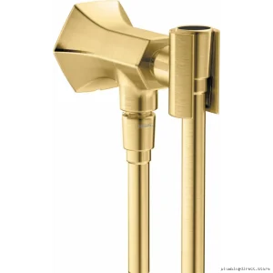 Hansgrohe Brushed Gold Wall Mount Shower Holder with Outlet 04831250