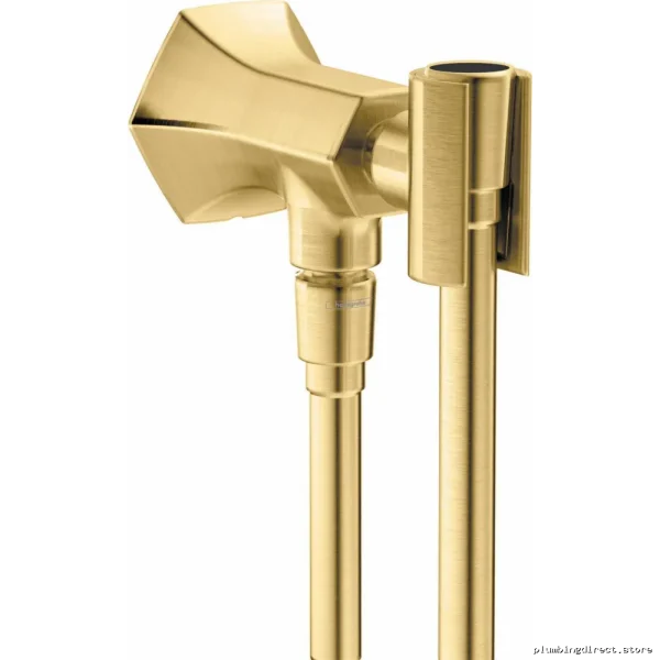 Hansgrohe Brushed Gold Wall Mount Shower Holder with Outlet 04831250