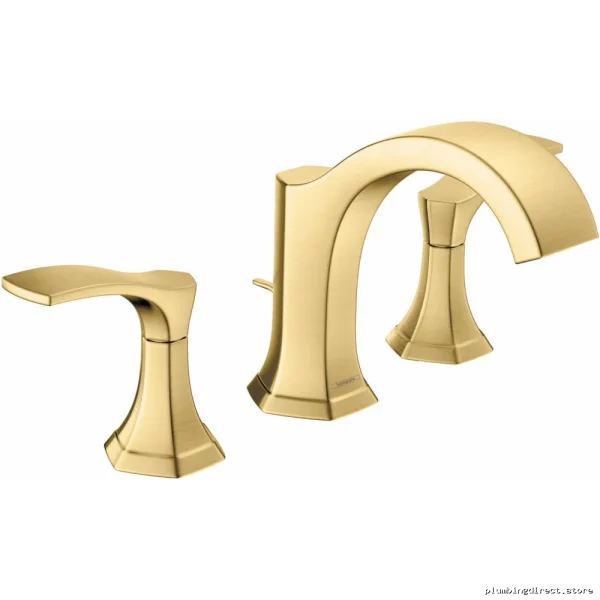 Hansgrohe Brushed Gold Widespread Bathroom Faucet with Pop-Up Drain - Image 2