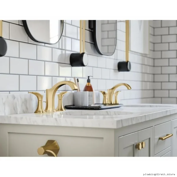 Hansgrohe Brushed Gold Widespread Bathroom Faucet with Pop-Up Drain - Image 3
