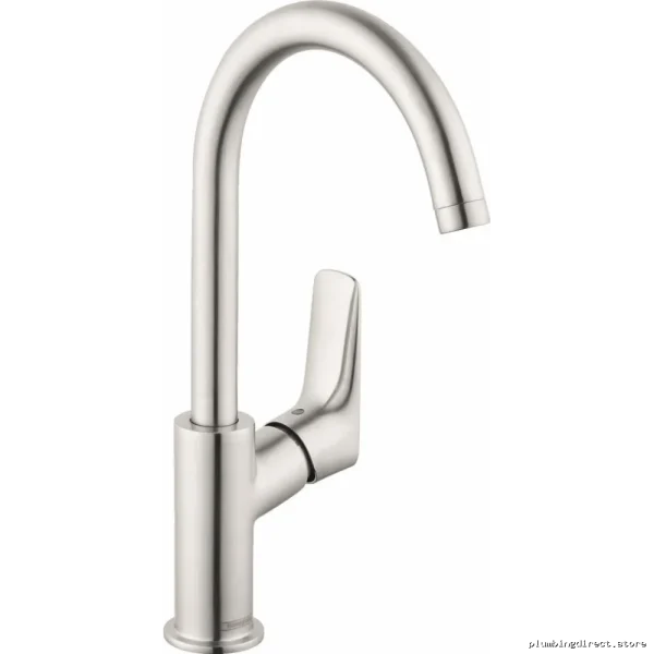 Hansgrohe Brushed Nickel Single Hole Bathroom Faucet with Pop-Up Drain