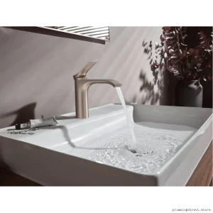 Hansgrohe Brushed Nickel Single Hole Bathroom Faucet with Pop-Up Drain