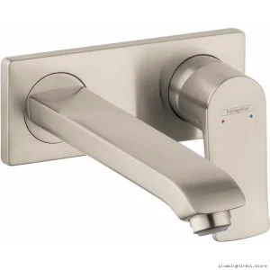 Brushed Nickel Single-Handle Wall-Mount Bath Faucet | Model #Hansgrohe