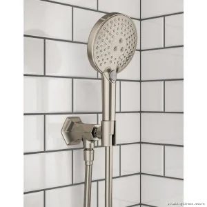 Hansgrohe Brushed Nickel Wall Mount Shower Holder with Outlet