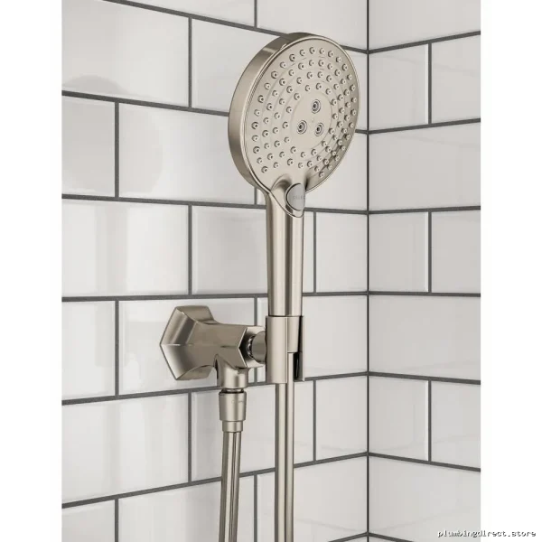 Hansgrohe Brushed Nickel Wall Mount Shower Holder with Outlet