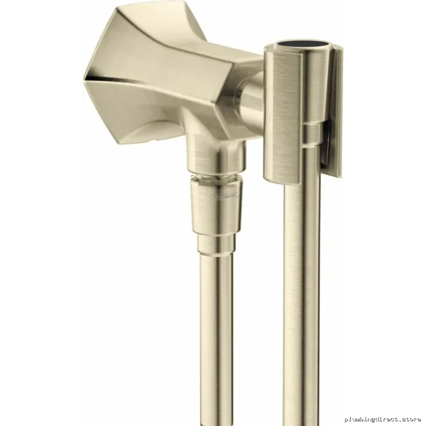Hansgrohe Brushed Nickel Wall Mount Shower Holder with Outlet - Image 2