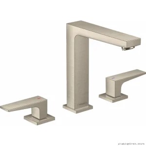 Hansgrohe Brushed Nickel Widespread Bathroom Faucet with Pop-Up Drain