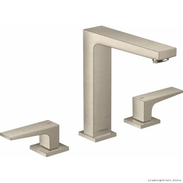 Hansgrohe Brushed Nickel Widespread Bathroom Faucet with Pop-Up Drain