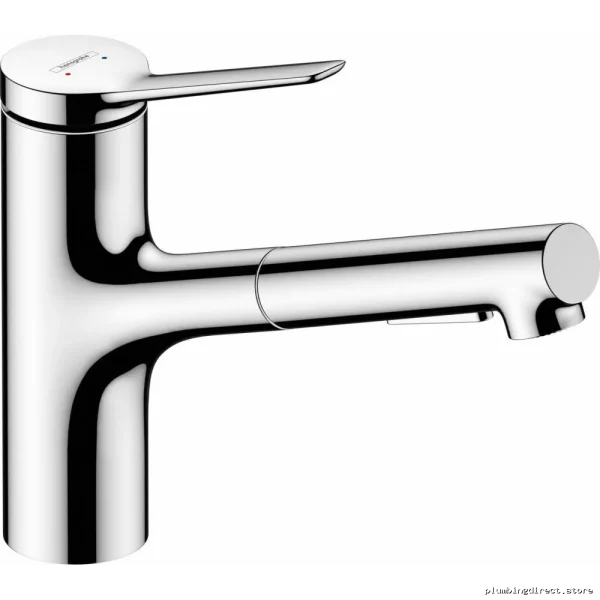 Hansgrohe Chrome Pull-Out Kitchen Faucet with Spray 74800001 - Image 2