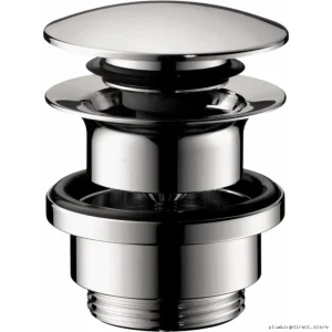 Hansgrohe Chrome Push-Button Sink Drain - Easy Open Mechanism