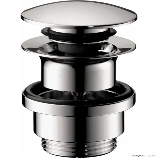 Hansgrohe Chrome Push-Button Sink Drain - Easy Open Mechanism
