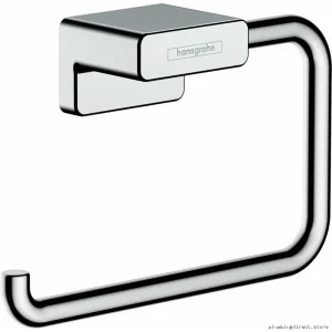 Hansgrohe Chrome Toilet Paper Roll Holder - Modern Bathroom Accessory