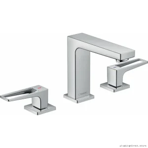 Hansgrohe Chrome Widespread Bathroom Faucet with Pop-Up Drain 110mm