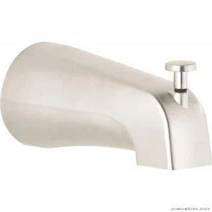 Commercial Bathroom Tub Spout w/ Water Diverting Valve - Matte Brushed Nickel Hansgrohe Model A